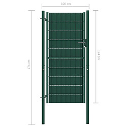 Avis vidaXL Portail de clôture PVC et acier 100x124 cm Vert