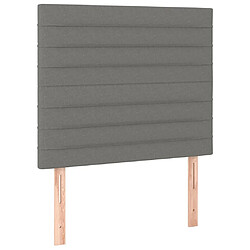 Acheter Maison Chic Tête de lit scandinave à LED,meuble de chambre Gris foncé 90x5x118/128 cm Tissu -MN59657