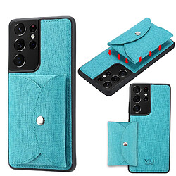 Coque en TPU + PU Peau à absorption magnétique mobile bleu pour votre Samsung Galaxy S21 Ultra 5G