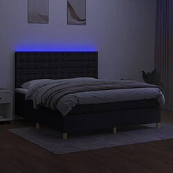 Avis vidaXL Sommier à lattes de lit et matelas et LED Noir 160x200 cm Tissu