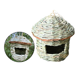 Avis Handcrafted Grass Hanging Birdhouse Paille Nid D'oiseau Hut Naturel 23x27cm