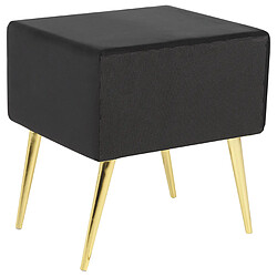 Beliani Table de chevet Velours Noir FLAYAT pas cher