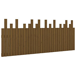 vidaXL Tête de lit murale Marron miel 204x3x80 cm Bois massif de pin