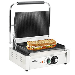 vidaXL Grill rainuré pour panini 2200 W 43x30,5x20 cm