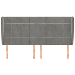 Avis Maison Chic Tête de lit scandinave avec oreilles,meuble de chambre Gris clair 203x23x118/128 cm Velours -MN88697