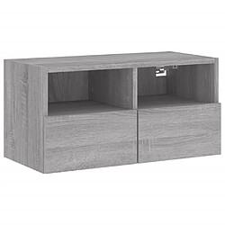 vidaXL Meuble TV mural sonoma gris 60x30x30 cm bois d'ingénierie