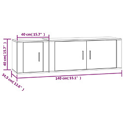 vidaXL Ensemble de meubles TV 2 pcs blanc brillant bois d'ingénierie pas cher