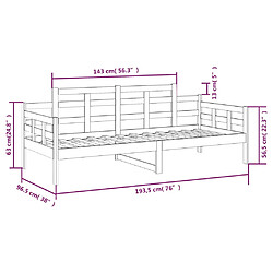 vidaXL Lit de jour sans matelas bois de pin massif 90x190 cm pas cher