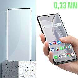 Avizar Verre Trempé pour Vivo X90 Pro résistant dureté 9H Transparent Bord incurvé noir pas cher