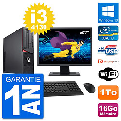 PC Fujitsu E920 DT Ecran 27" Intel i3-4130 RAM 16Go Disque 1To Windows 10 Wifi - Occasion