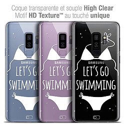 Caseink Coque Housse Etui Samsung Galaxy S9+ (6.2 ) [Crystal Gel HD Collection Summer Design Let's Go Swim - Souple - Ultra Fin - Imprimé en France]