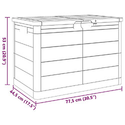 vidaXL Boîte à coussins d'extérieur gris 77,5x44,5x53 cm polypropylène pas cher