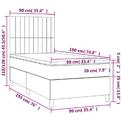 Acheter vidaXL Sommier à lattes de lit avec matelas Bleu 90x190 cm Tissu