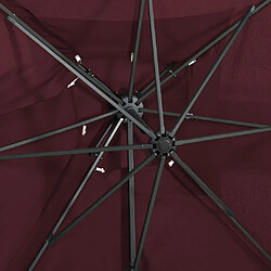 Helloshop26 Parasol déporté à double toit 250 x 250 cm rouge bordeaux 02_0008570 pas cher