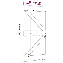 vidaXL Porte NARVIK 95x210 cm bois massif de pin pas cher