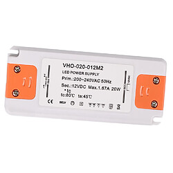 20W 1670MA 12V Slim LED Transformateur Driver Transformateur