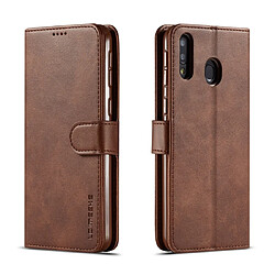 Wewoo Housse Coque Pour Galaxy M20 LC.IMEEKE en cuir de veau à rabat horizontalavec support et fentes cartes et portefeuille marron