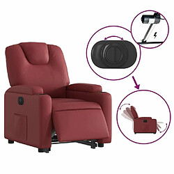 Maison Chic Fauteuil Relax pour salon, Fauteuil inclinable électrique rouge bordeaux similicuir -GKD18728 pas cher