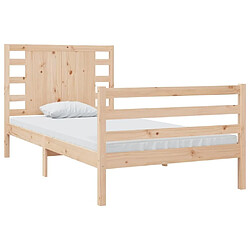 Avis Maison Chic Lit Moderne Chambre - Cadre/structure de lit pour adulte bois de pin massif 90x190 cm simple -MN49360