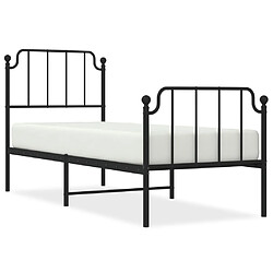 Maison Chic Cadre/structure de lit métal et tête de lit + pied de lit pour adulte - Lit Moderne Chambre noir 80x200 cm -MN87198