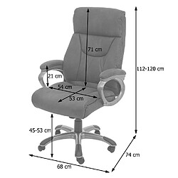 Acheter Decoshop26 Fauteuil chaise de bureau sur roulettes confortable et moderne aspect daim gris foncé 04_0001777