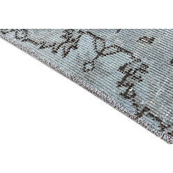 Avis Vidal Tapis de laine 274x170 Bleu Ultra Vintage