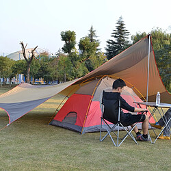 Universal Tente de camping extérieure recouverte d'une couronne, tente de camping Pergola, auvent anti-pluie, écran de stationnement(brun) pas cher