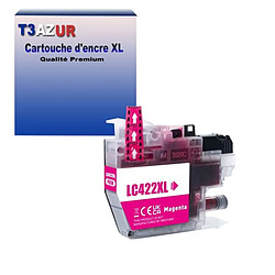 T3AZUR- Cartouche compatible avec Brother LC422 XL pour Brother MFC-J5740DW, MFC-J6540DW, MFC-J6540DWE Magenta