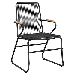 Maison Chic Mobilier à dîner 5 pcs de jardin - Ensemble table et chaises d'extérieur - Salon/Mobilier de jardin classique Noir Rotin PVC -MN78412 pas cher