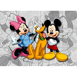 AG ART Poster XXL Mickey Minnie Mouse Disney en gris 160X110 cm