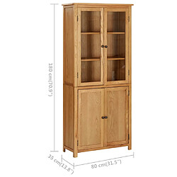 vidaXL Bibliothèque avec 4 portes 80x35x180 cm Bois de chêne et verre pas cher