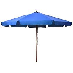 Maison Chic Parasol Jardin | Parasol avec mat en bois 330 cm Bleu azuré - GKD95288