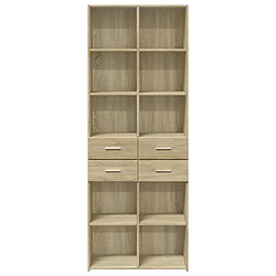 Avis vidaXL Buffet haut chêne sonoma 70x42,5x185 cm bois d'ingénierie