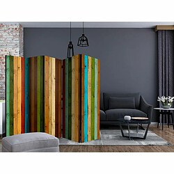 Paris Prix Paravent 5 Volets Wooden Rainbow 172x225cm