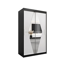 Abiks Meble Armoire Boliwia à portes coulissantes 200/180/62 2 portes (noir/blanc)