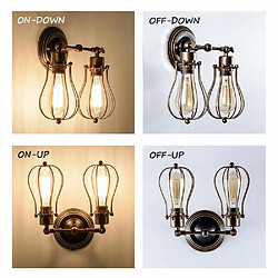 Stoex Applique Murale Industrielle Vintage Lampe 2 lumières Retro pour Maison de Café Loft Cuisine Salon et chambre d'hôtel (Bronze?