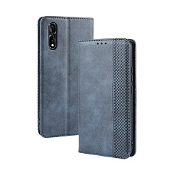 Wewoo Housse Coque Étui en cuir à boucle magnétique avec rétro pour Crazy Horse Texture horizontale vivo iQOO Neo / S1 / Y7S / Z5avec porte-cartes et fentes cartes et cadre photo Bleu