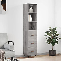 vidaXL Buffet haut Sonoma gris 34,5x34x180 cm Bois d'ingénierie