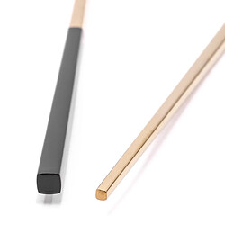 vhbw 1x paire de baguettes chopsticks en acier inoxydable - or / noir