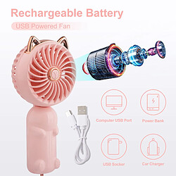 Avis Mini Ventilateur Portable Avec Batterie Rechargeable Pour Filles/Femmes / Enfants En Plein Air (Rose)