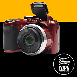 KODAK Pixpro AZ252 - Appareil Photo Bridge Numérique 16 Mpixels, Zoom optique 25X, Video HD 720p, Grand angle 24 mm, Stabilisateur optique de l'image, Ecran LCD 3- RECONDITIONNE - Rouge pas cher