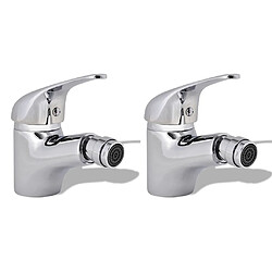 Helloshop26 Lot de deux robinets de bidet robinet d’évier lavabo douche cuisine chrome 02_0003530