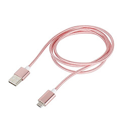 Wewoo Câble rose pour Samsung, HTC, LG, Sony, Huawei, Lenovo et autres smartphones 1.2m Weave Style 5V 2A Micro USB vers USB 2.0 de données / chargeur magnétique,