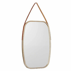 Gift Decor Miroir mural Marron champagne Verre Cuir Synthétique 43 x 65 x 3 cm (4 Unités) pas cher