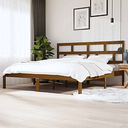 vidaXL Cadre de lit sans matelas Marron miel Bois pin massif 200x200cm