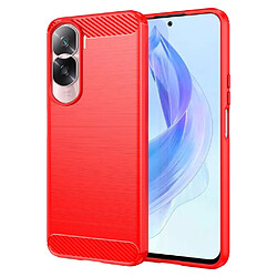 Htdmobiles Coque pour Huawei Honor 90 Lite 5G - housse etui silicone gel carbone + film ecran - ROUGE