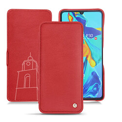 Housse cuir Huawei P30 - Rabat horizontal - Rouge troupelenc ( Pantone #AB191A ) - NOREVE