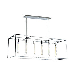 EPIKASA Suspension Telaio, Argent, Verre, 116,8x40,5x150 cm