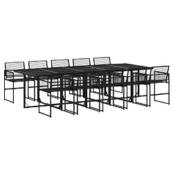 vidaXL Ensemble à manger de jardin 11 pcs noir résine tressée