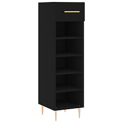 Maison Chic Armoire à Chaussures Noir,Meuble de Rangement à Chaussures 30x35x105 cm bois d'ingénierie -MN34334